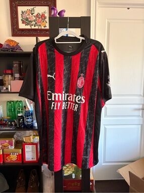 Puma AC Milan Soccer Jersey - Red & Black